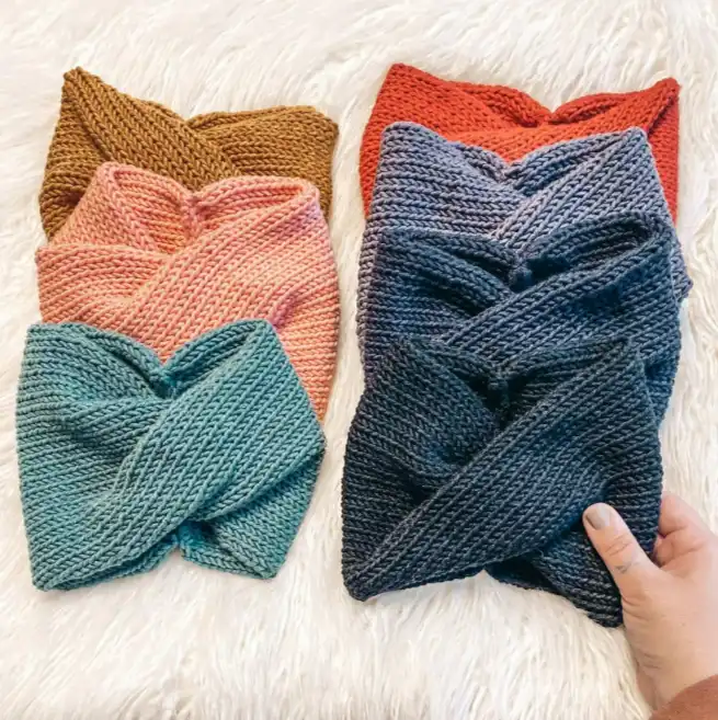 Knit Twist Headband Machine Knitting Pattern